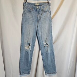 Madewell The Perfect Vintage Straight Jean Distressed Light Wash Size 27
